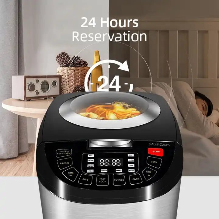 5L Smart Electric Rice Cooker with Fry Basket Automatic and Healthy Keep Warm for Household Hotel Outdoor Use Big Capacity