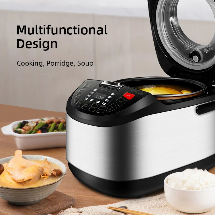 5L Smart Electric Rice Cooker with Fry Basket Automatic and Healthy Keep Warm for Household Hotel Outdoor Use Big Capacity