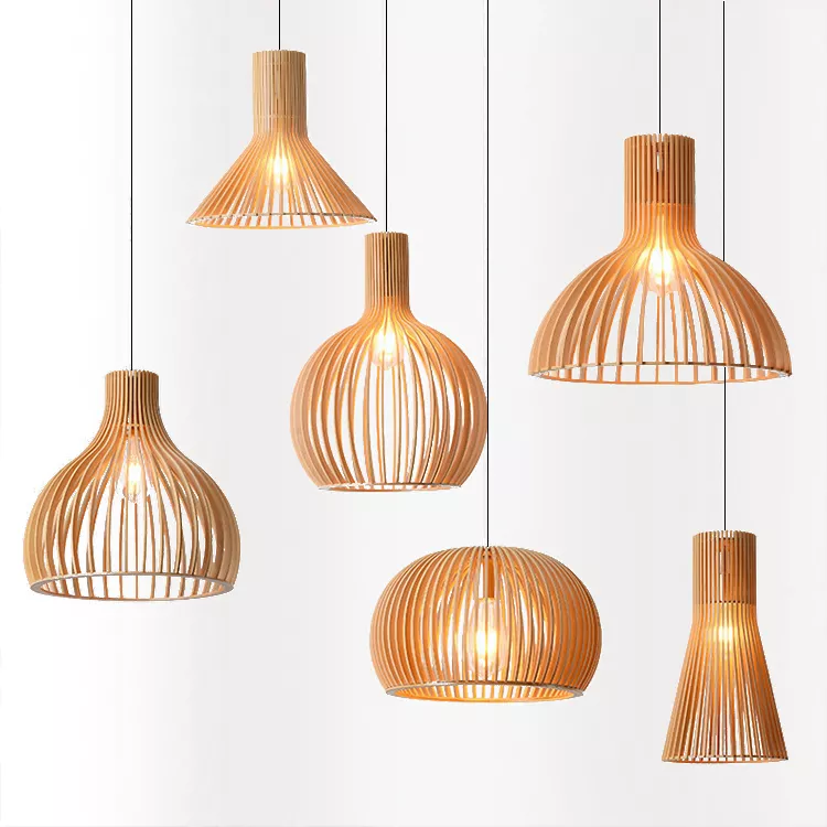 Zhongshan handmade rattan shade chandelier lighting natural hotel island resort restaurant bar home decor bamboo pendant lights