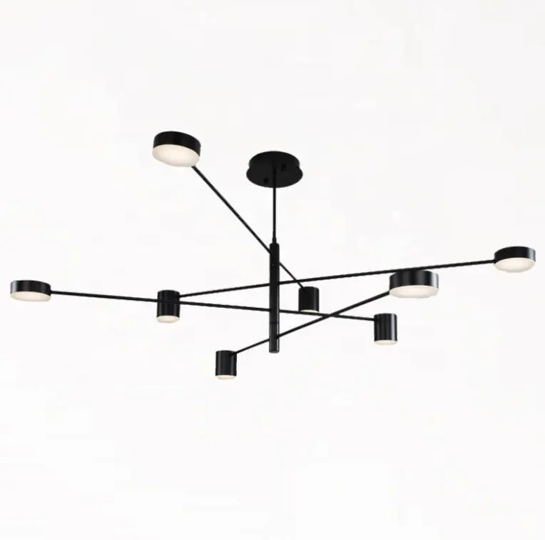 Hot sale contemporary led black big chandelier indoor modern hanging ceiling pendant light fixtures