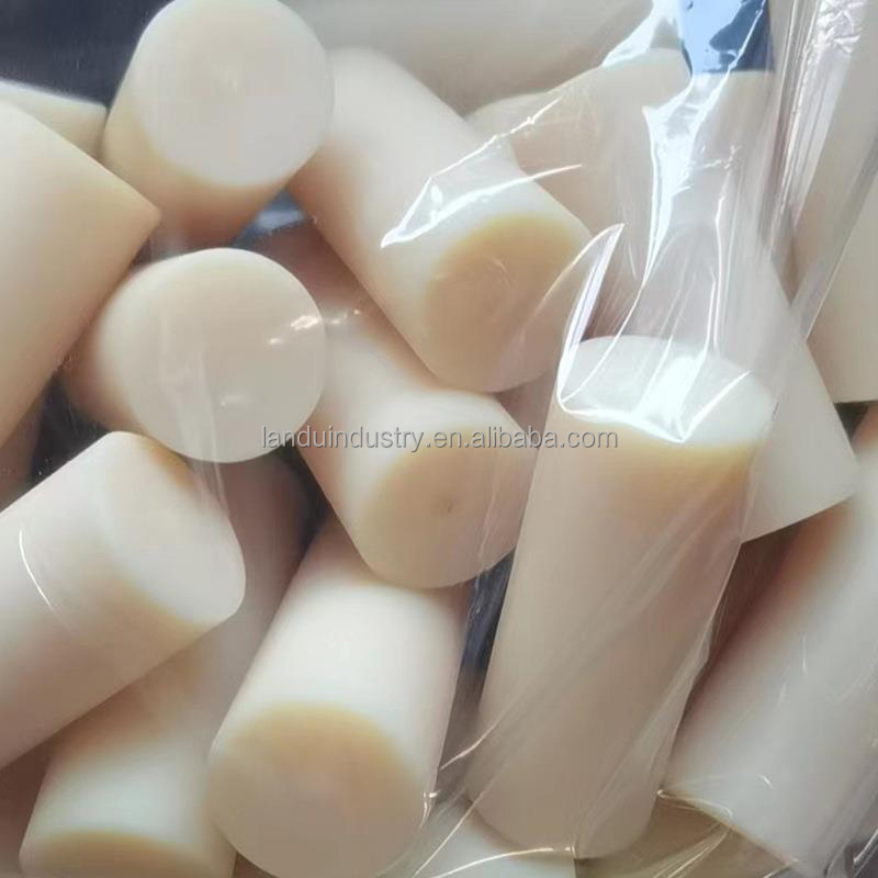 LANDU Natural white Nylon Rod Polyamide PA6 15-200mm Diameter customized Plastic Bar Plastic sticks