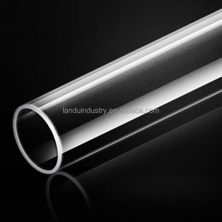 LANDU Large diameter Transparent plastic PMMA pipes clear round acrylic tube for Factory wholesale