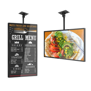 Hanging Mounted 32 43 49 55 Inch LCD Order Display Portable Smart Menu Board 4K Digital Menu Board For Restaurant/Cafe/Shopping