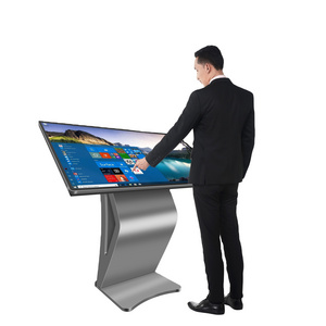 2024 New Interactive Floor Standing Totem Touch Screen 55 Inch Shopping Mall Indoor Interactive Kiosk 450cd/m2 Information Kiosk