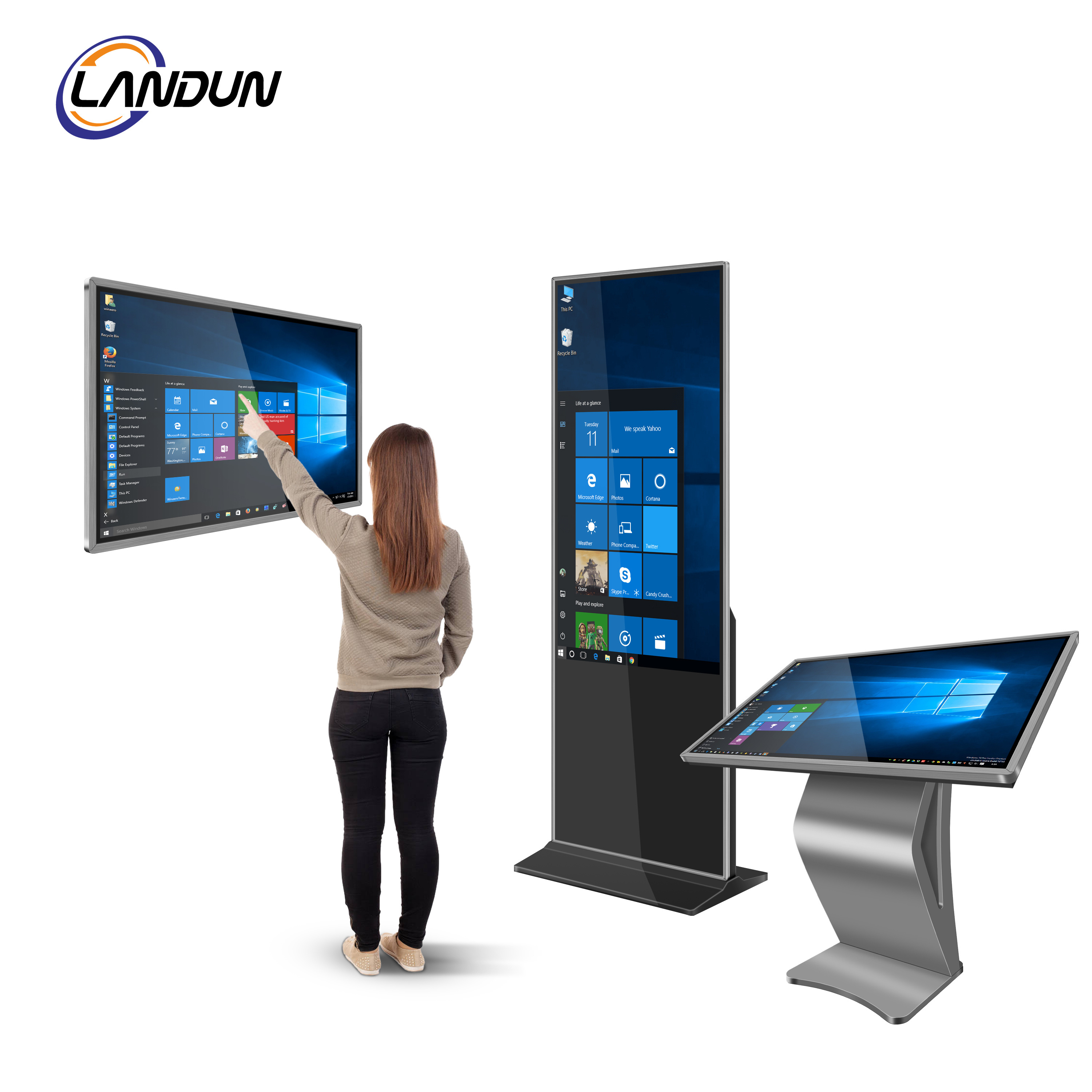 Museum Wall Mounted Interactive TV Touch Screen 49 Inch Digital Signage Touch Kiosk 2K 4K Android System Touch Inquiry Machine