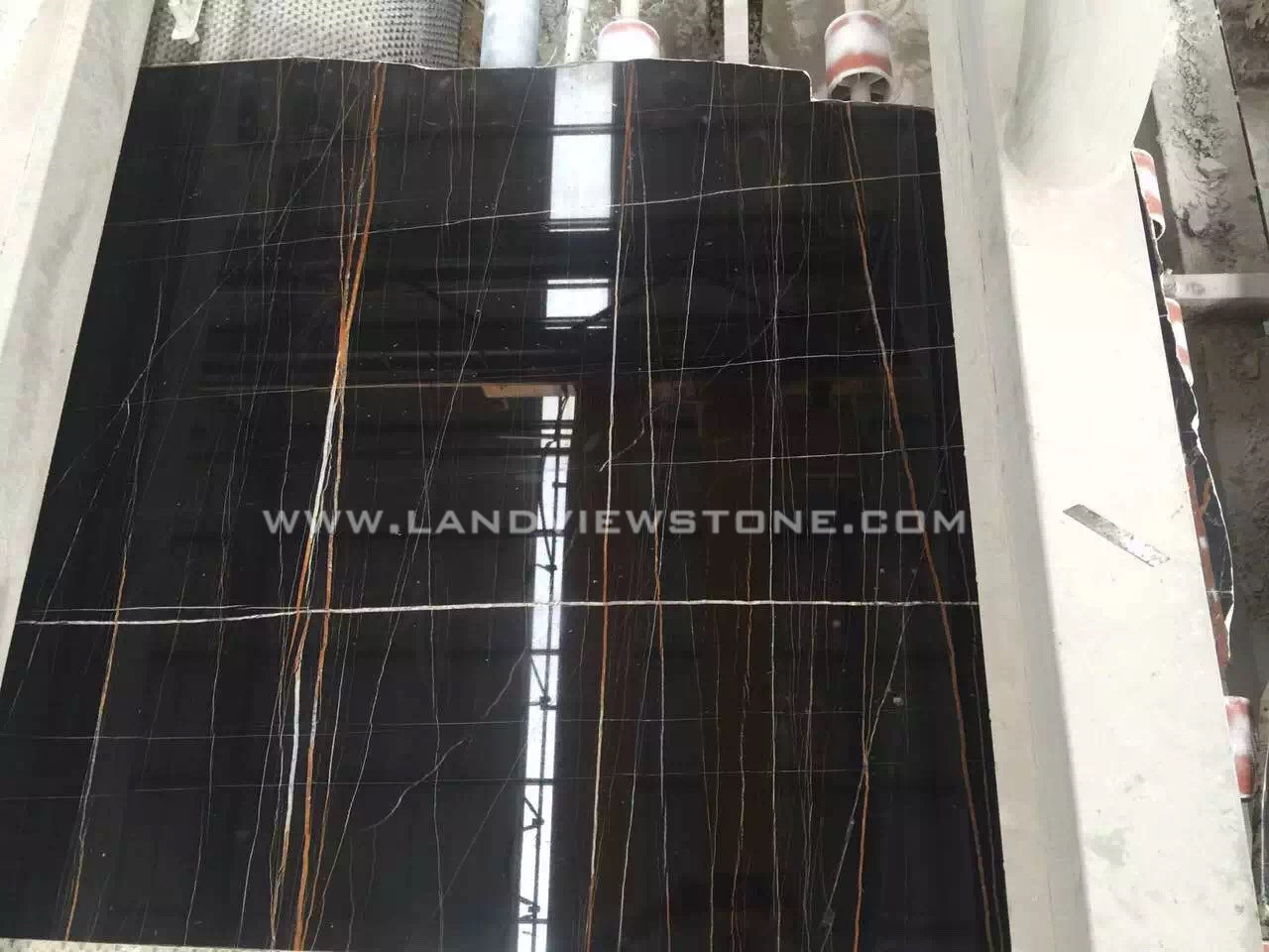 Exotic Lauren Black Gold Marble Slabs Sahara Noir Negro Aziza Black and Gold Marble Slabs for bathroom and kitchen