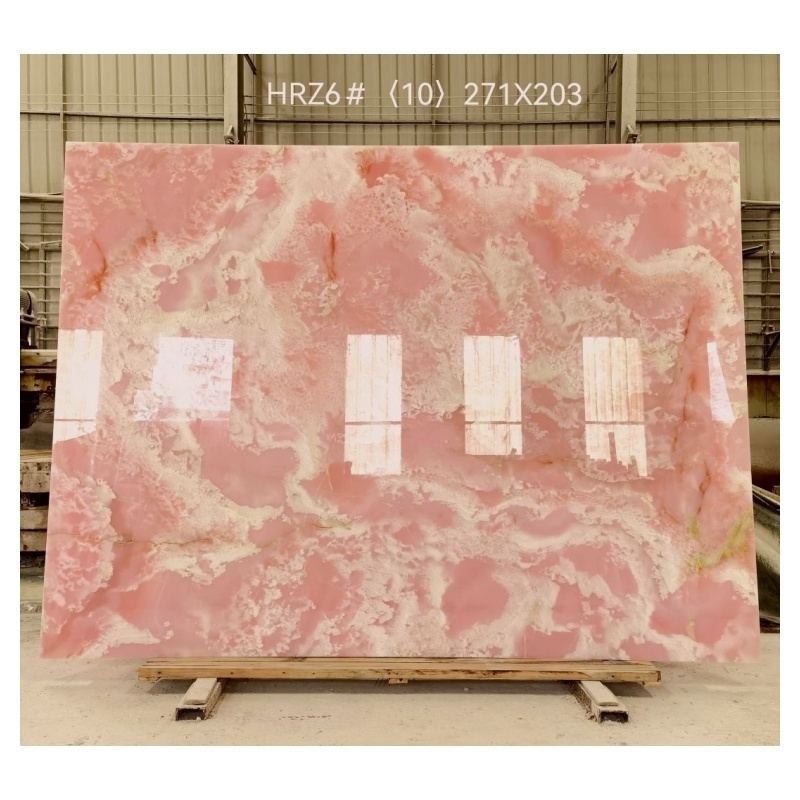 Natural Stone Pink Onyx  Polished Slab For Flooring Interior  Wall Decoration Countertop