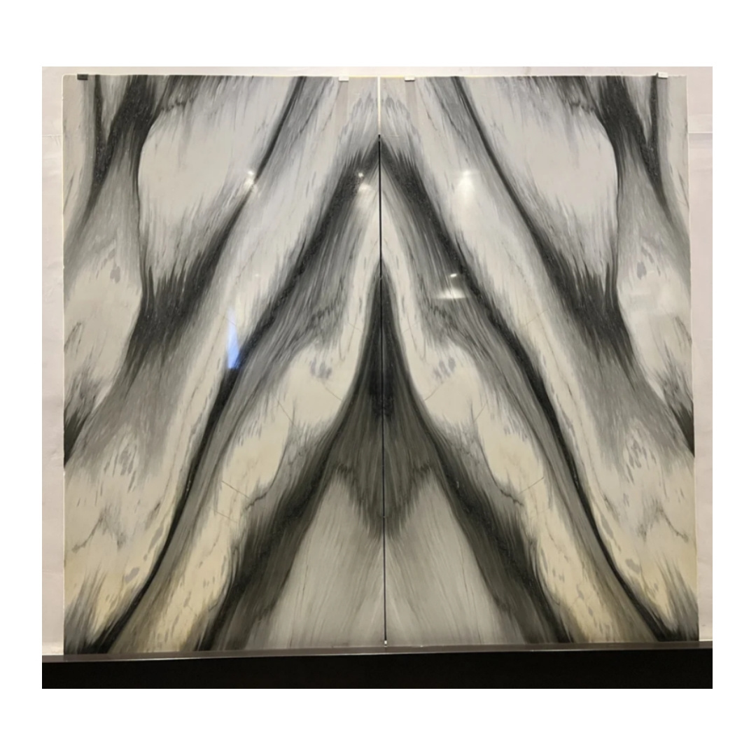 Book Matched Polished Elegant Grey Marble Gucci Grey Marble Slabs For Interior Wall Panels