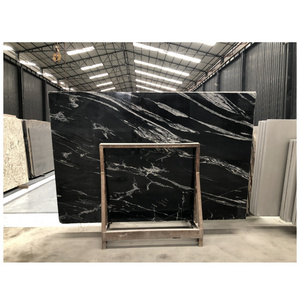 Elegant Black Natrual Granite Matrix Titanium Black Cosmic Granite Slabs For Interior Kitchen Decor