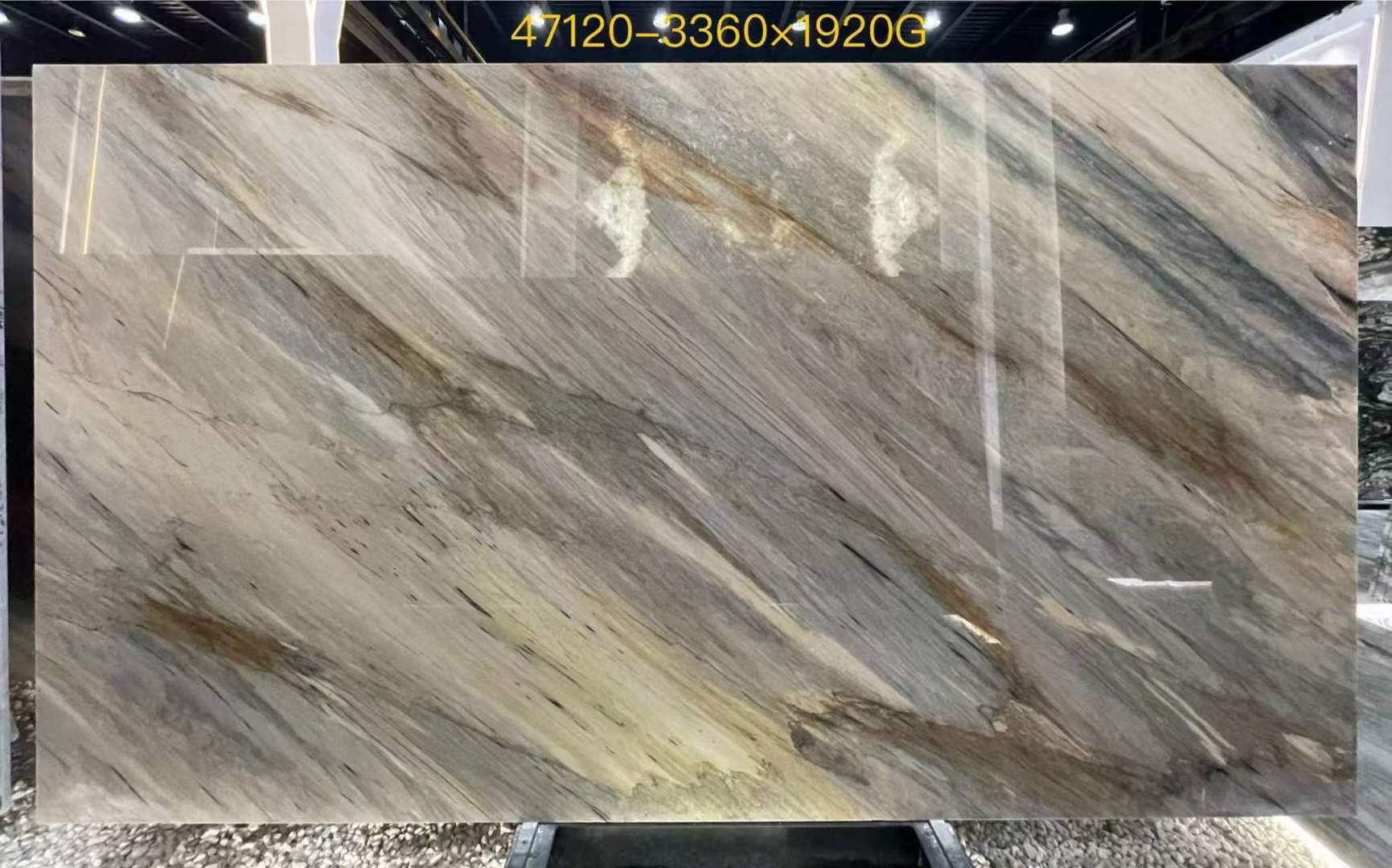 Azul Aurora Blue Quartzite Polished Slabs For Kitchen Countertop Flooring Wall