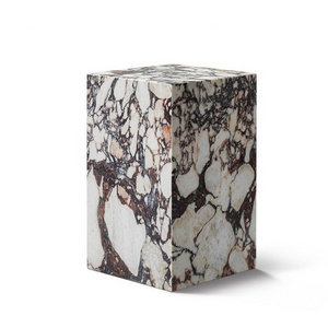 The industry wholesale price corner side table Calacatta Viola Marble Plinth Block Tall End Table