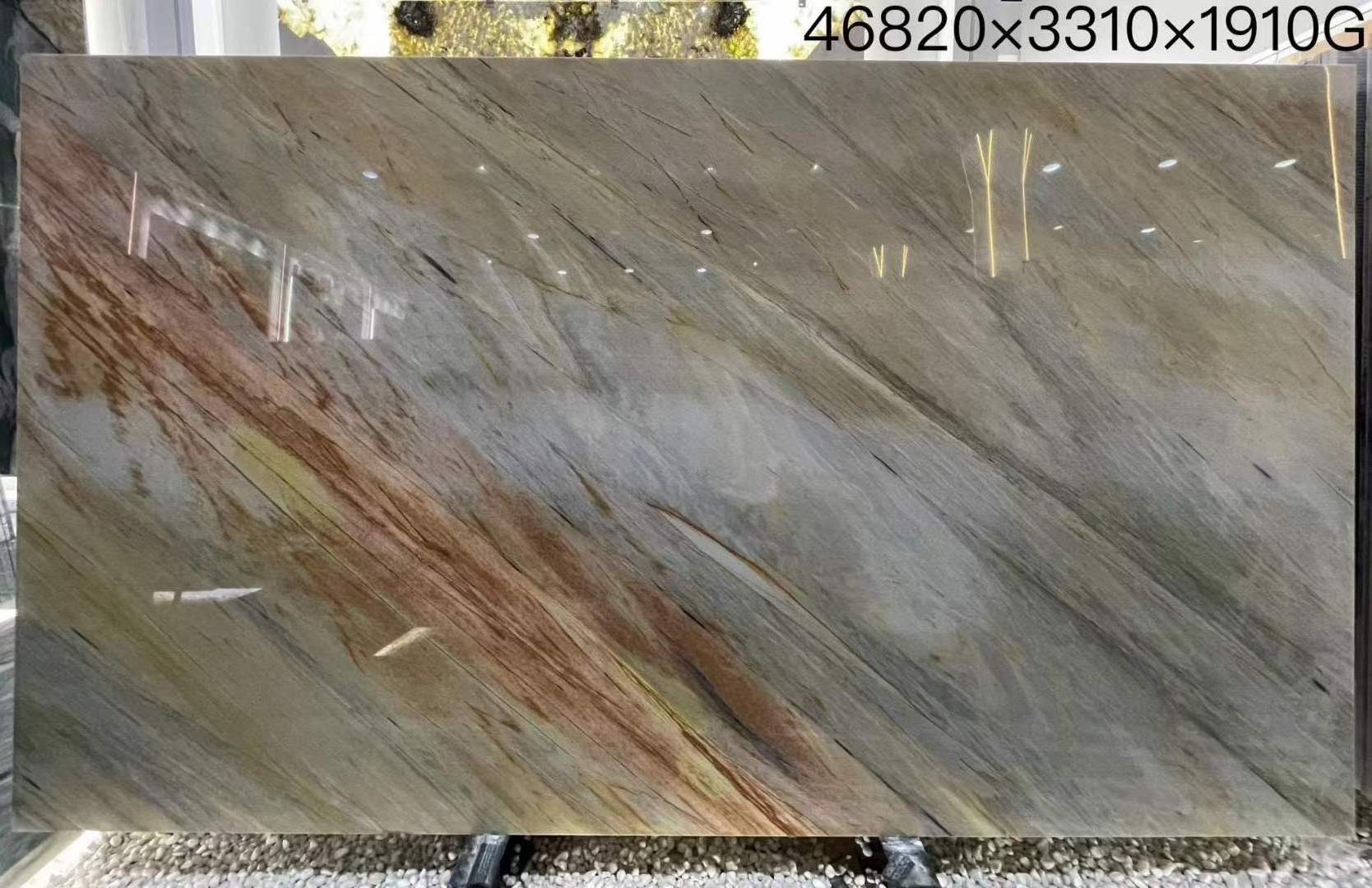 Azul Aurora Blue Quartzite Polished Slabs For Kitchen Countertop Flooring Wall