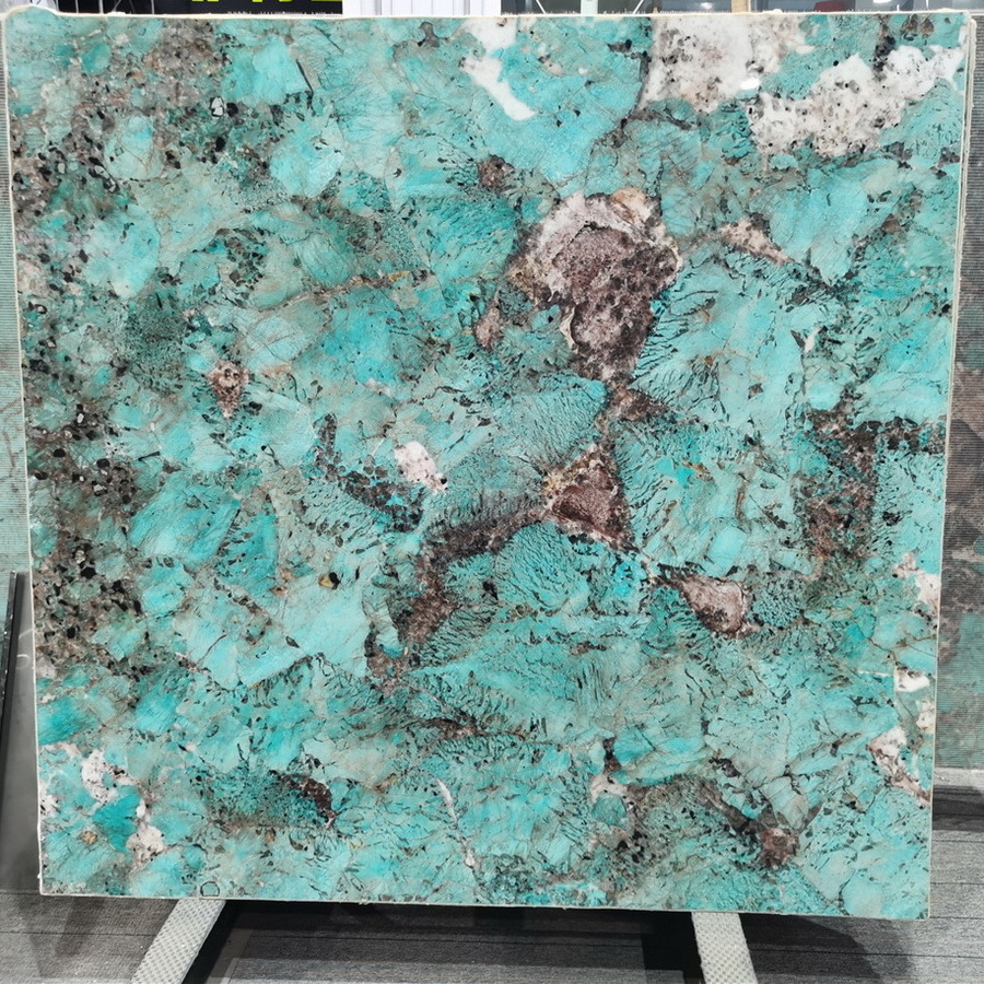 Good Price Luxurious Amazonite Green Polished Quartzite Amazon Green Granite Slabs For High-end Villa