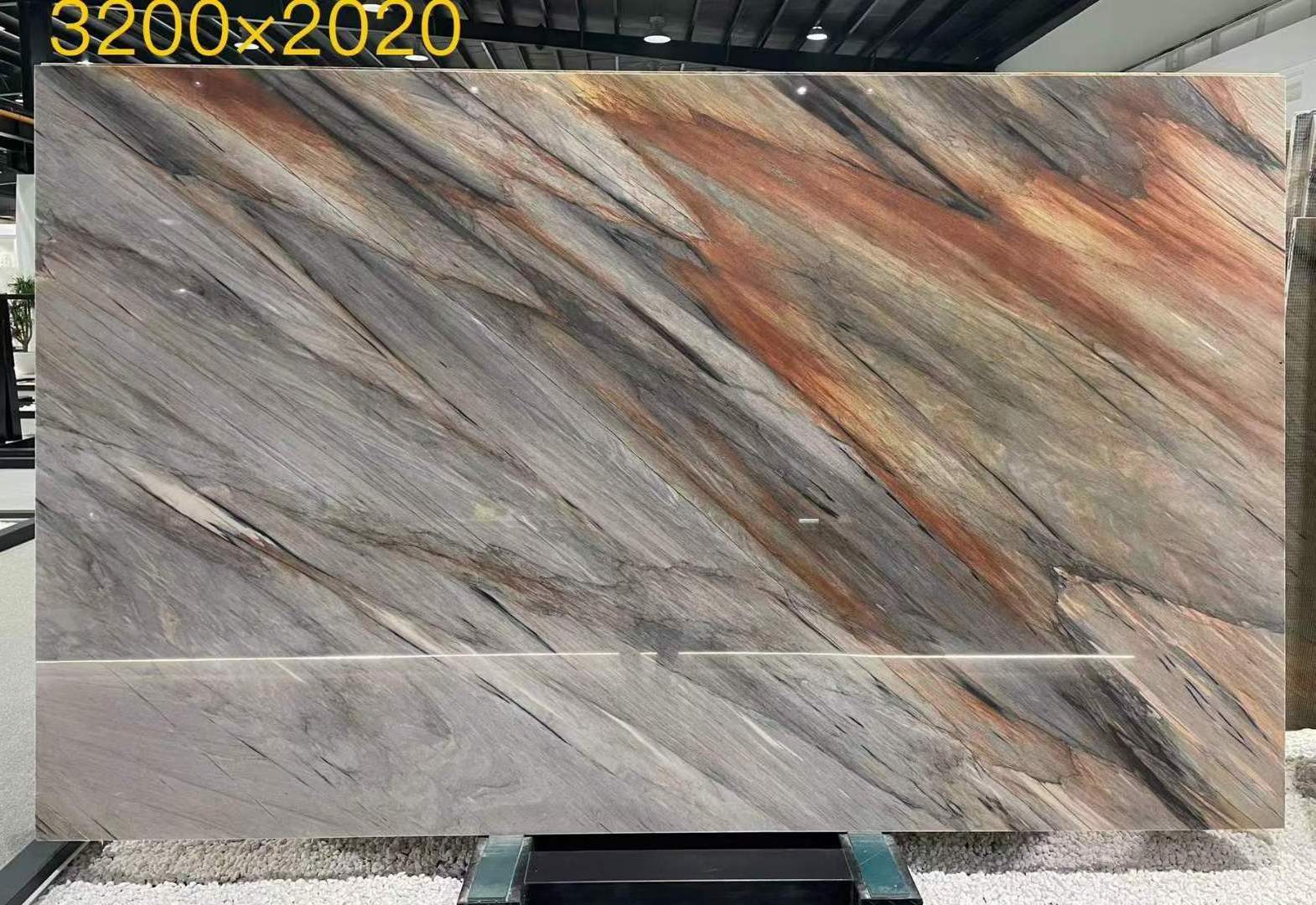 Azul Aurora Blue Quartzite Polished Slabs For Kitchen Countertop Flooring Wall