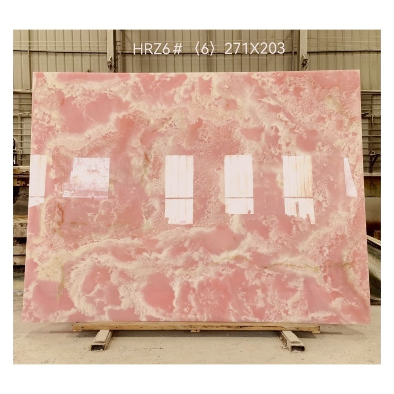 Natural Stone Pink Onyx  Polished Slab For Flooring Interior  Wall Decoration Countertop