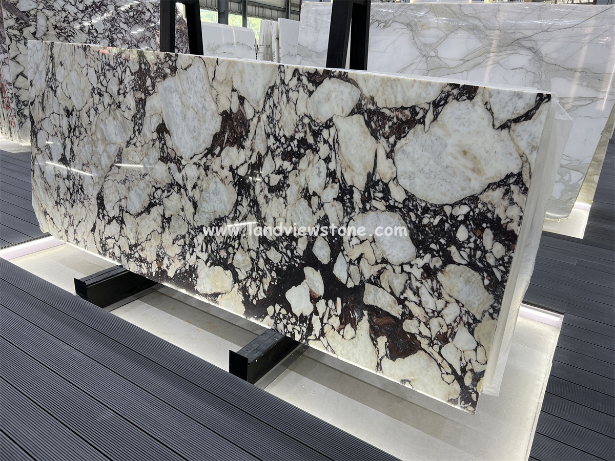 White Marble with Purple Veins Calacatta Viola Red Marble Slabs