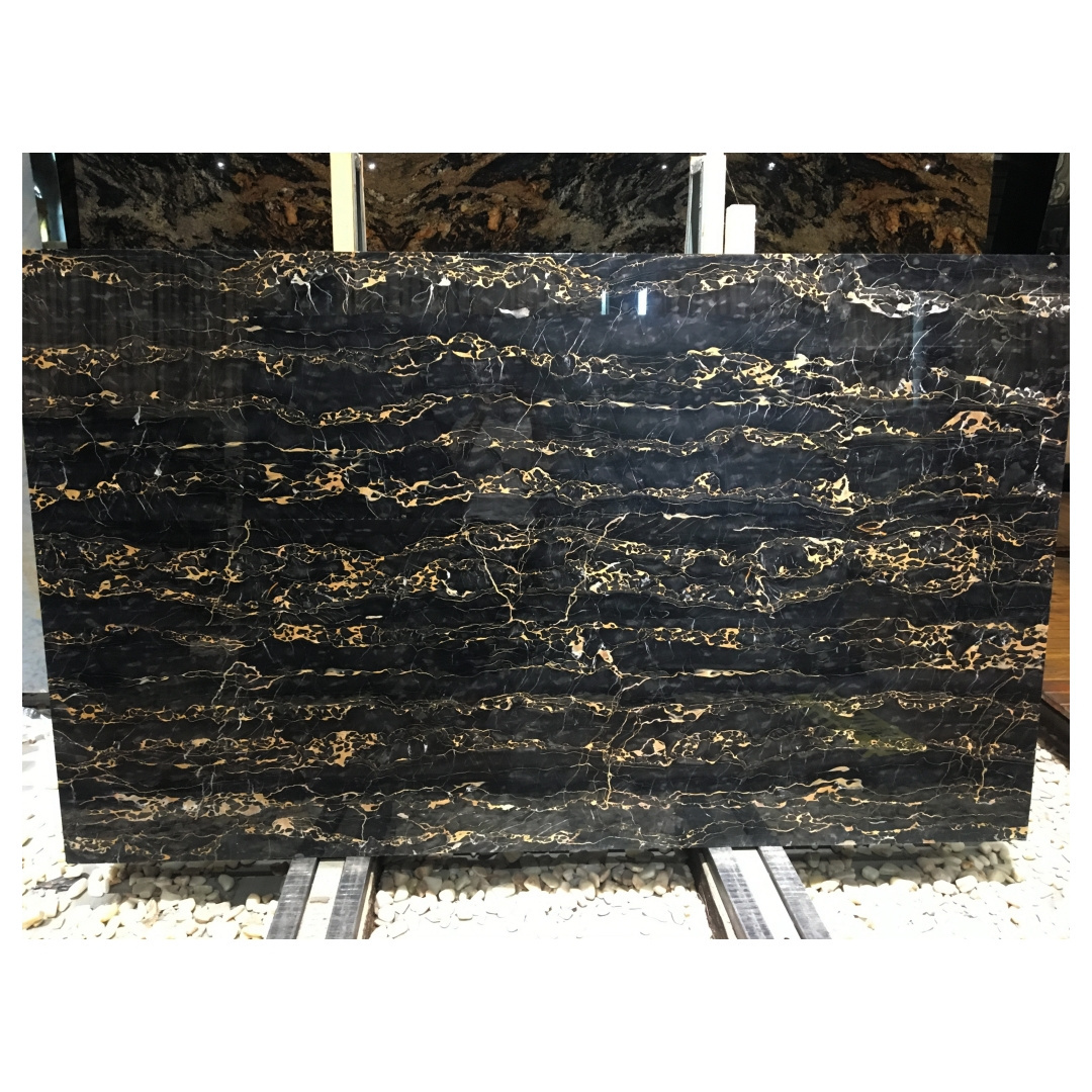 Elegant Good Quality Italy Black Portoro Marble With Gold Veins Gold Portor Marble Slab For Home Decor