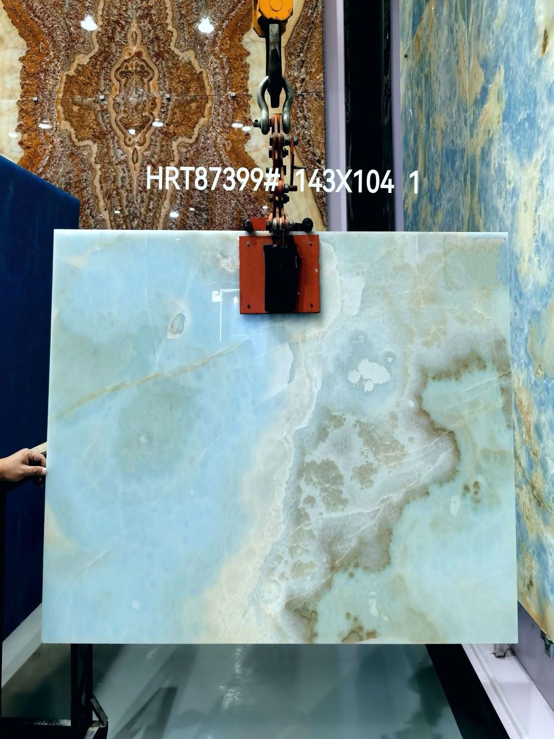 Cheap Price Natural Stone Blue Jade Onyx Marble Slab For Wall Decoration