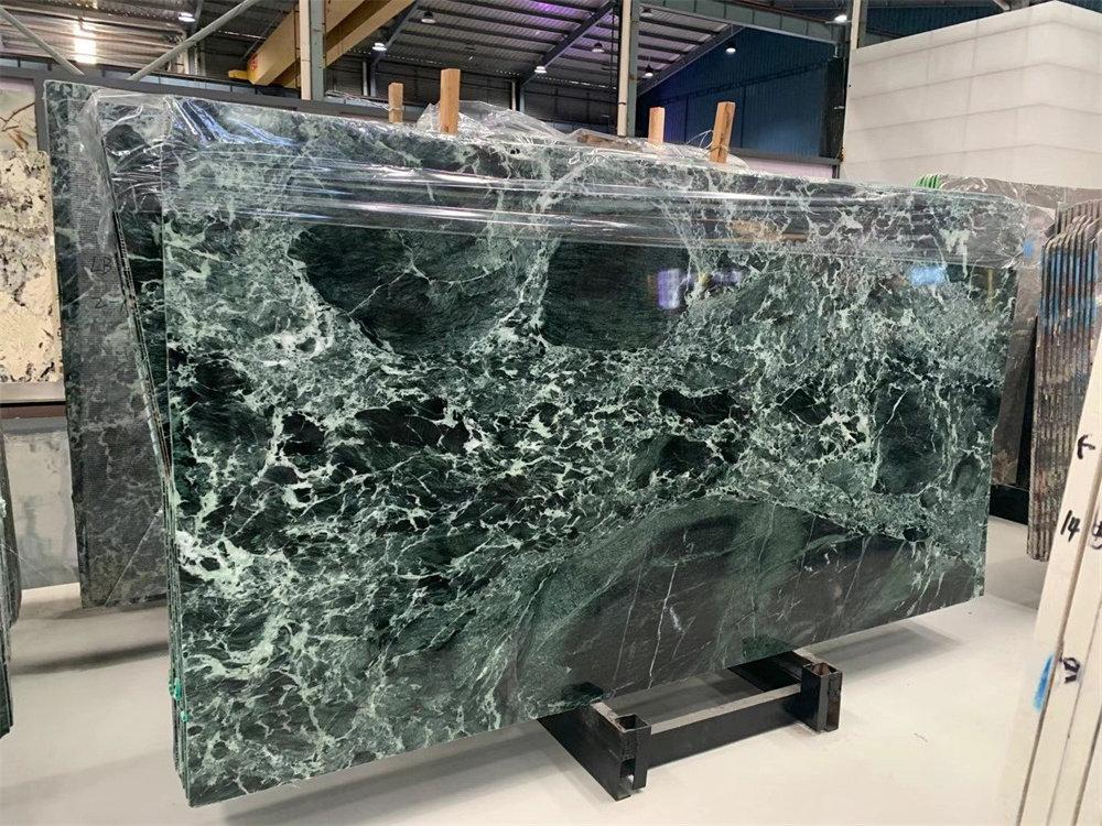 Classic Polished Italy Green Marble Verde Mare Verde Alpi Marble Slab For Luxury Villa Decoration