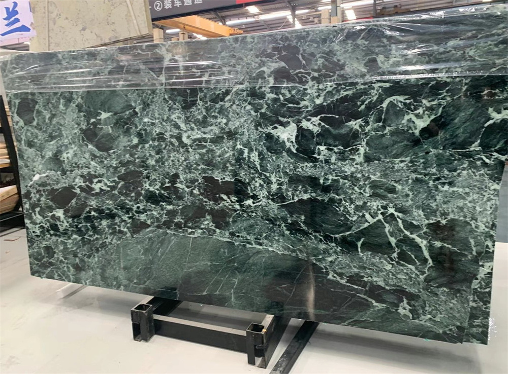 Classic Polished Italy Green Marble Verde Mare Verde Alpi Marble Slab For Luxury Villa Decoration