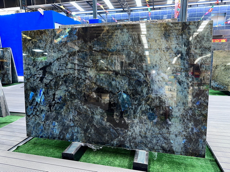 Madagascar Blue River Labradorite Lemurian Blue Granite Slabs for Kitchen Top Bar top