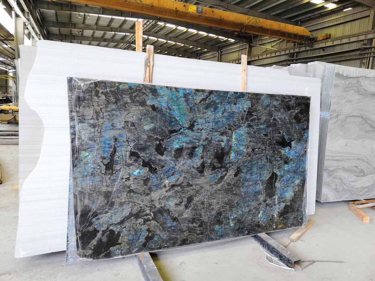 BLUE FLASH GRANITE Labradorite Blue Granite Lemurian Blue Floor Slabs Paving Tiles Large Granite Stone Supplier