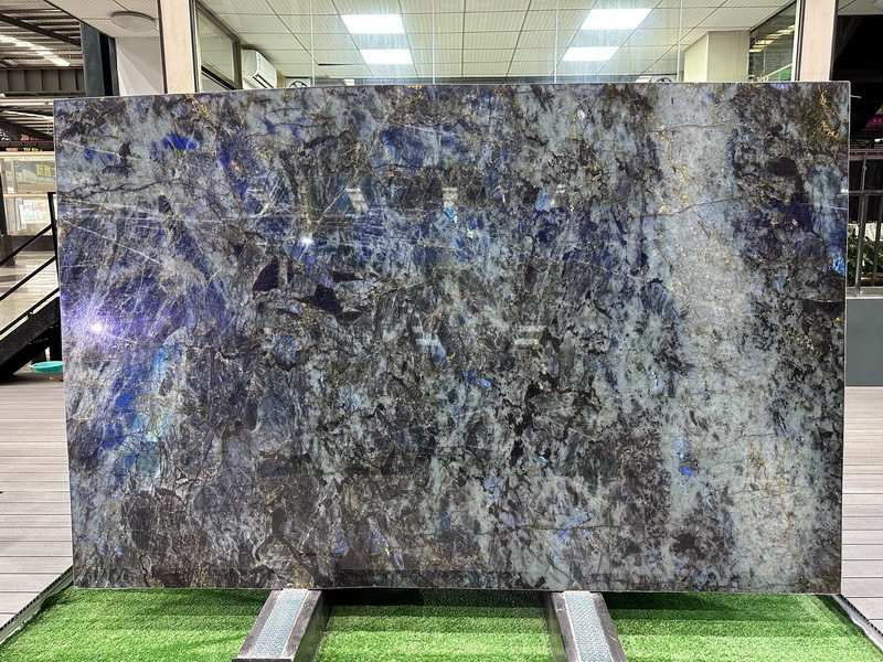 Madagascar Blue River Labradorite Lemurian Blue Granite Slabs for Kitchen Top Bar top