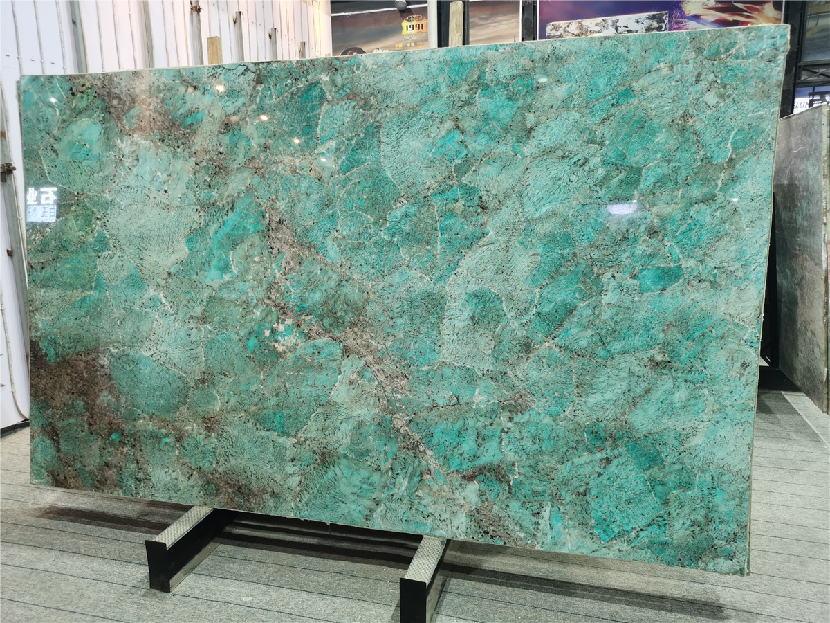 Good Price Luxurious Amazonite Green Polished Quartzite Amazon Green Granite Slabs For High-end Villa