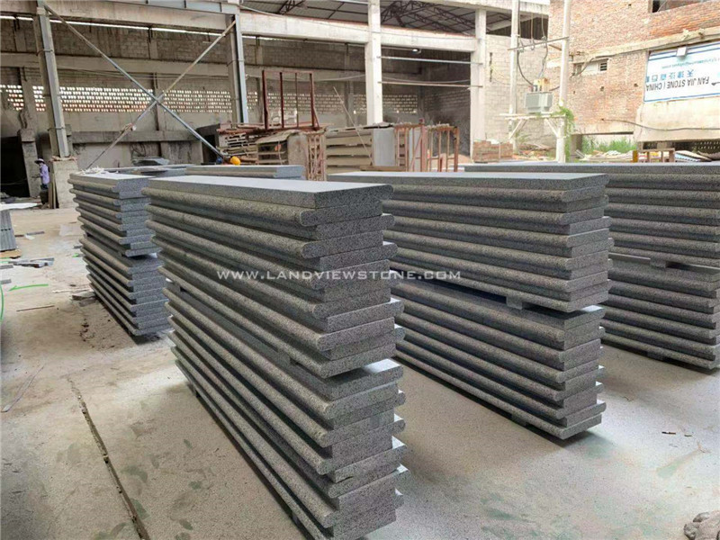 New G654 Cheap Dark Grey Granite Stone For Wall Cladding& floor tile Panda Sesame Black Stairs with risser chainis granite