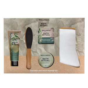 Wholesale Detox Peeling Exfoliating Foot Soak Cream Scrub Foot Skin Care Massage Spa Gift Set With Foot File & Cozy Socks