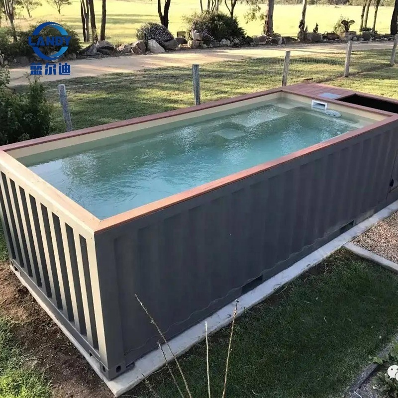 40ft Shipping Container Style Swimming Pool with Filter and Pump 4-6 person container stainless steel ground pool