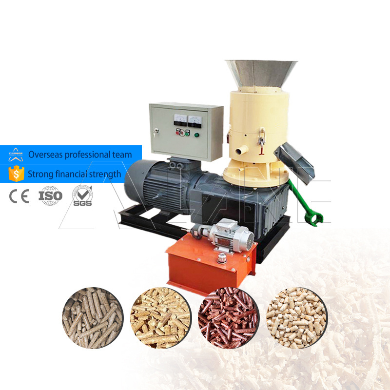 LANE Wood Flat Die Biomass Fuel Granulator Wood Sawdust Pellet Machine Sawdust Straw Fuel Wood Pellet Machine