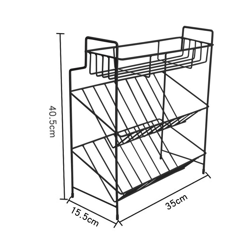 Spice Rack Organizer Sturdy Stainless Steel Kitchen Shelf Cabinet Counter Storage Jar Rack home wire shelf