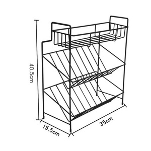 Spice Rack Organizer Sturdy Stainless Steel Kitchen Shelf Cabinet Counter Storage Jar Rack home wire shelf