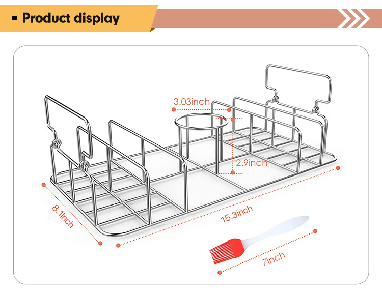 High Quality Stainless Steel Grill Accessories Chicken Roaster Beercan Chicken Rack BBQ Roasting Holder