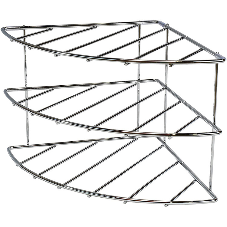 kitchen large 3 tier corner shelf metal storage plate shelf cabinet plate rack dish shelves