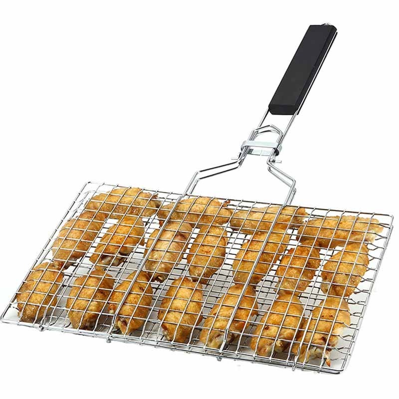 304 stainless steel cooking fire bbq wire grid net barbecue grate mesh fish grill basket