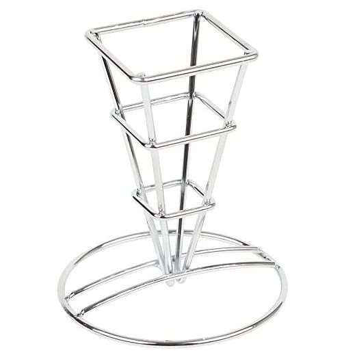 Hot Sell Stainless Steel square metal cone french fry Holder