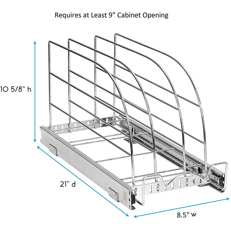 Lanejoy Heavy Duty Kitchen Organizer Sliding Rack Metal Pull Out Organizer for Cutting Board Under Sink Cabinet