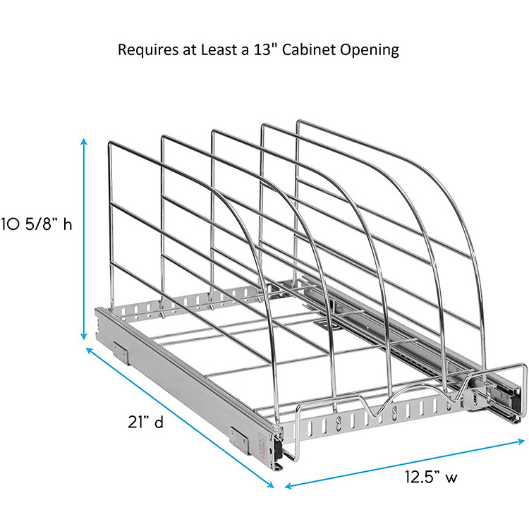 Lanejoy Heavy Duty Kitchen Organizer Sliding Rack Metal Pull Out Organizer for Cutting Board Under Sink Cabinet