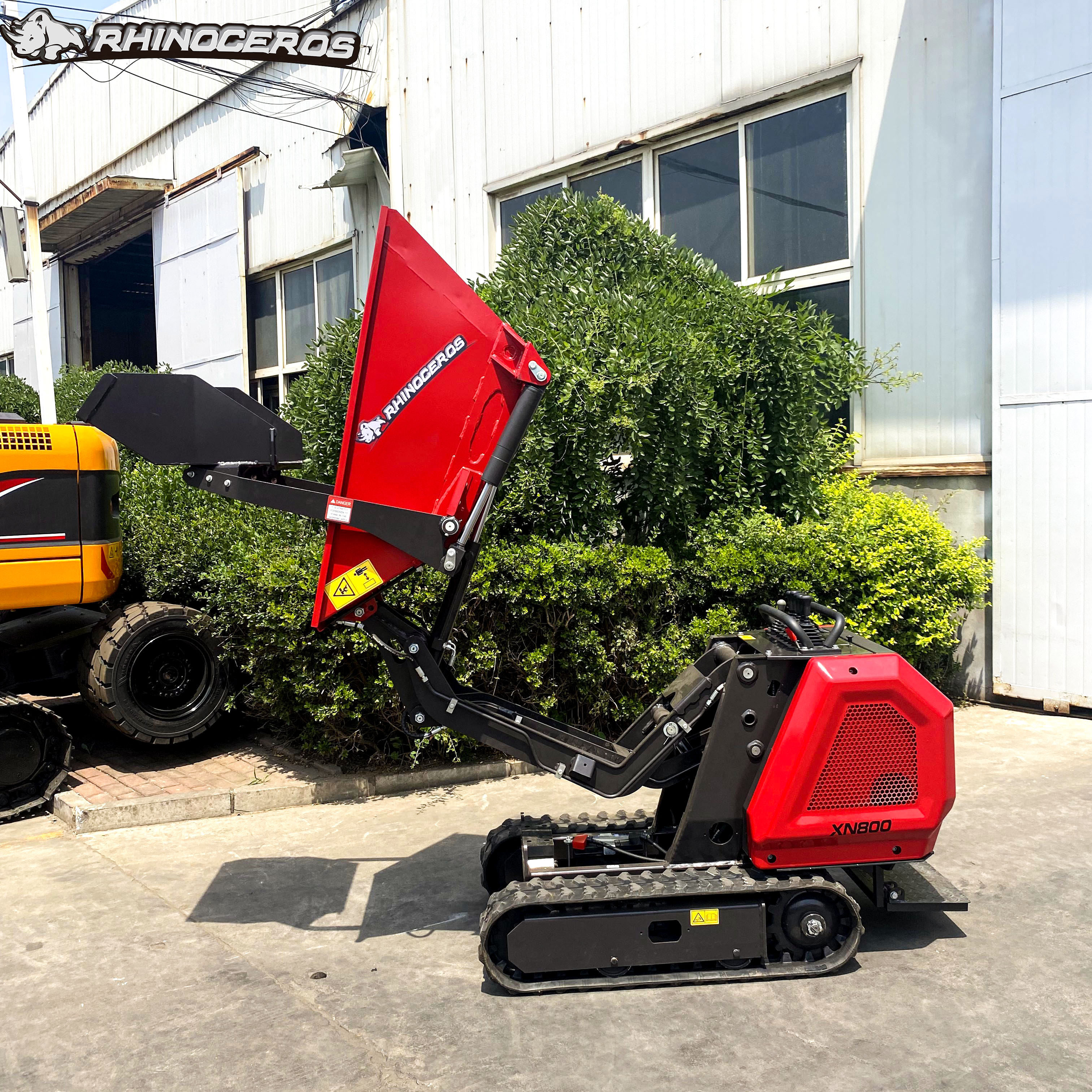 Rhinoceros xn800 rubber track transporter 800kg chinese crawler hydraulic mini dumper truck diesel tyre