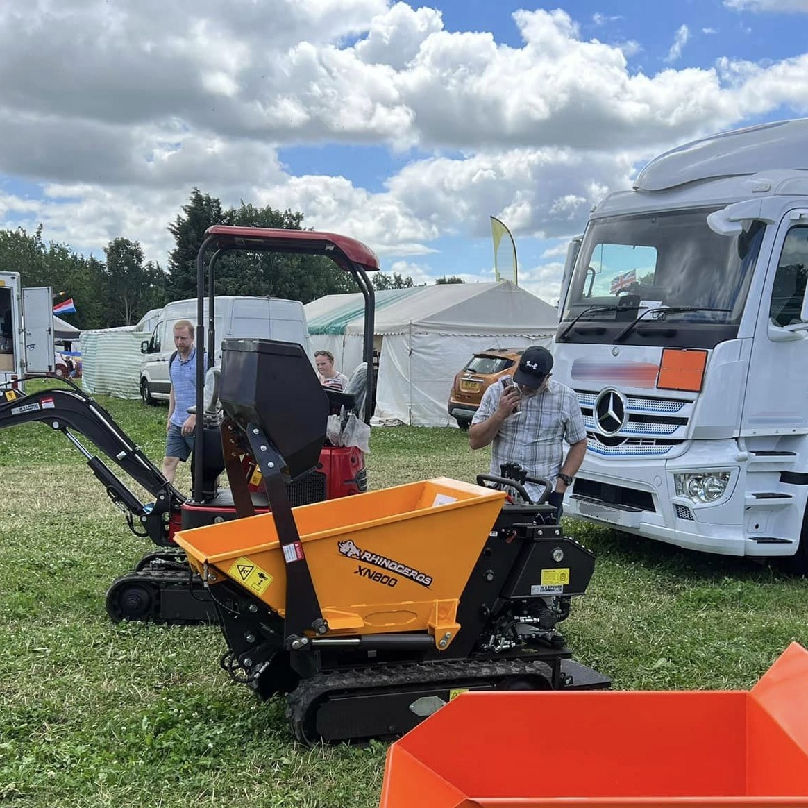 mini dumper crawler loading dumper Rhinoceros brand dumper truck with shovel