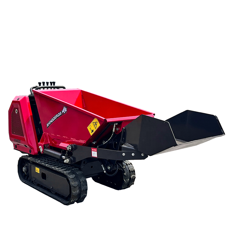 Self loading mini dumper crawler garden loader automatic wheelbarrow Rhinoceros 800kg small dumper for sale in Greece