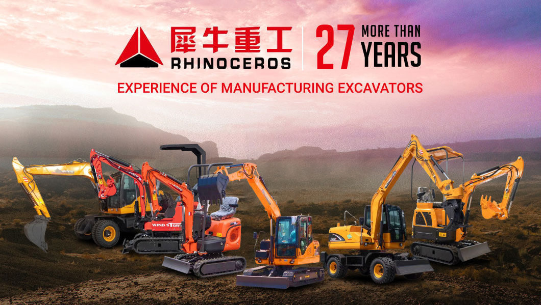 Rhinoceros New mini bagger 1t 1.2t 1.8t 2t 2.5t Mini bagger Small Excavator With boom swing Euro 5 engine mini excavators