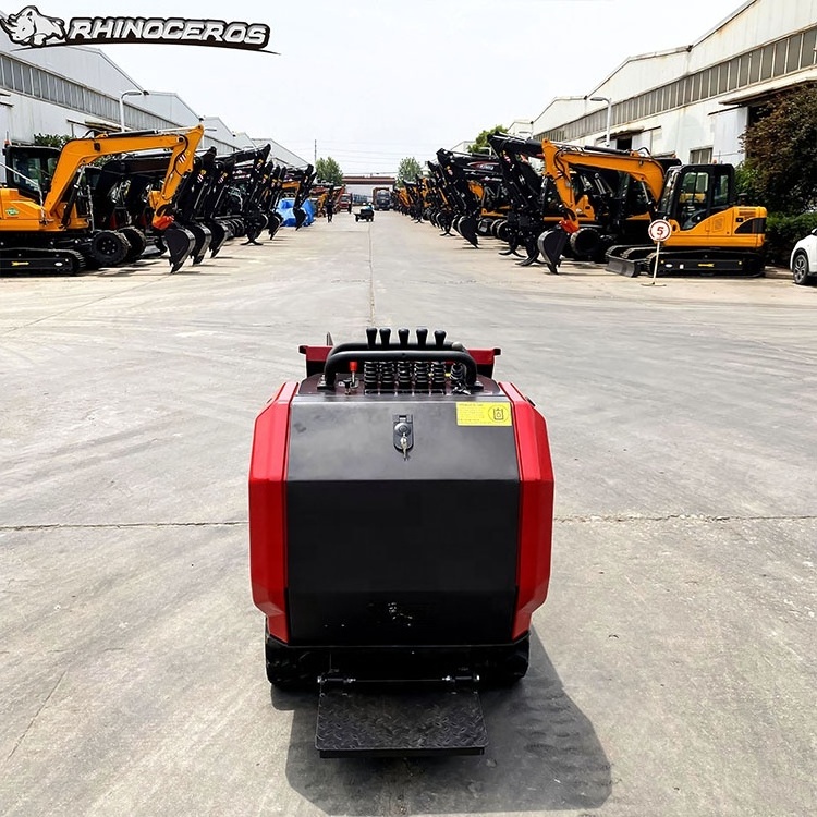 Self loading mini dumper crawler garden loader automatic wheelbarrow Rhinoceros 800kg small dumper for sale in Greece