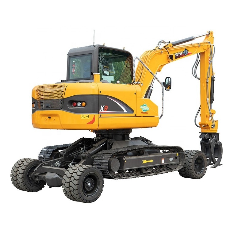 8 ton wheel excavator with crawler track Rhinoceros crawler excavator with tire X9 wheel crawler excavator