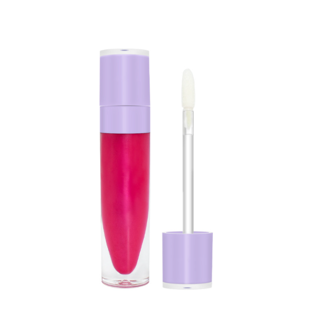 Fashion design 7ml clear top cylinder shape liquid lipstick tube lip gloss container