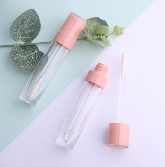 Fashion design 7ml clear top cylinder shape liquid lipstick tube lip gloss container