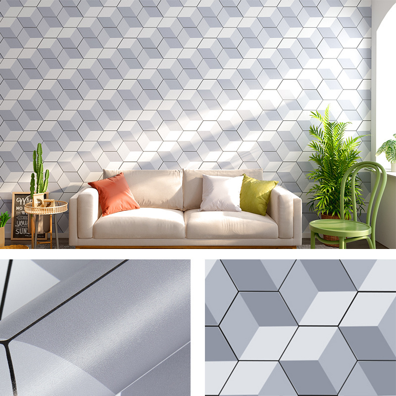 Modern simple creative geometric diamond peel stick square wallpapers three-dimensional design background square wallpaper