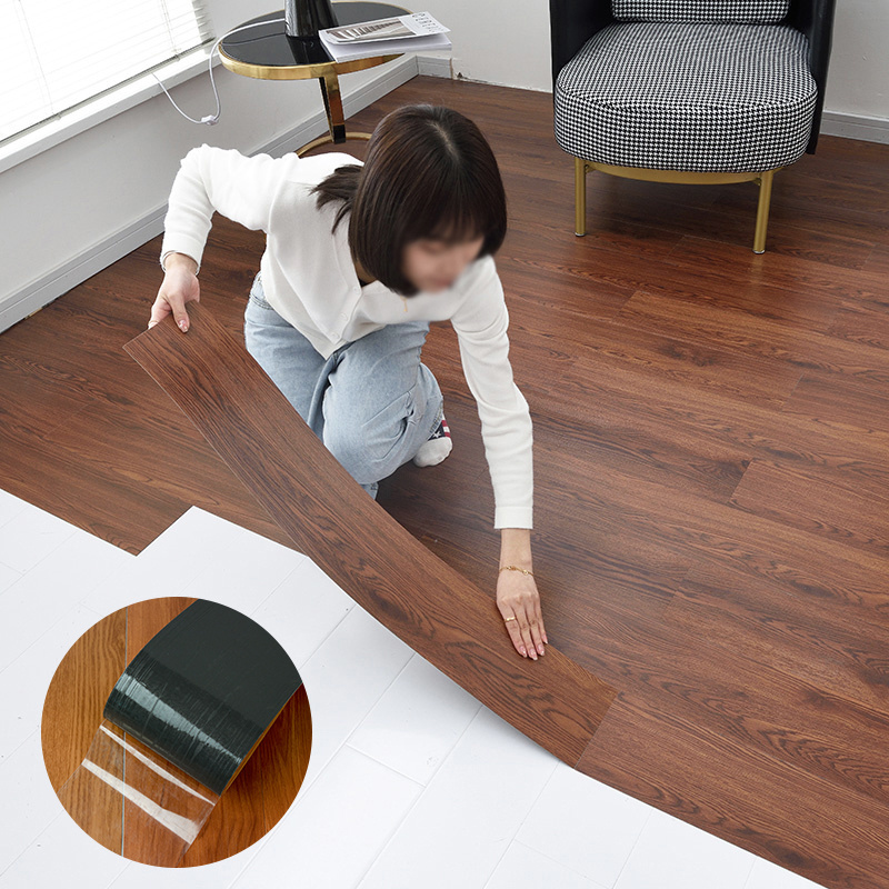 Peel and Stick Floor Tile Plank Surface Hard Easy ground Self Adhesive PVC Vinyl wood plastic flooring